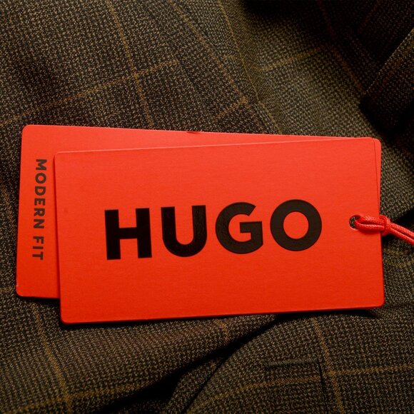 Hugo Boss Men's "Tom232X" Modern Fit Brown Wool Plaid Dress Pants US 32R IT 48 - Picture 5 of 5